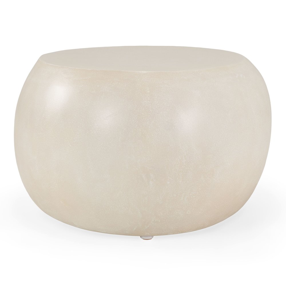 Denny - Modern Beige Fiberform Oval Coffee Table. Picture 4