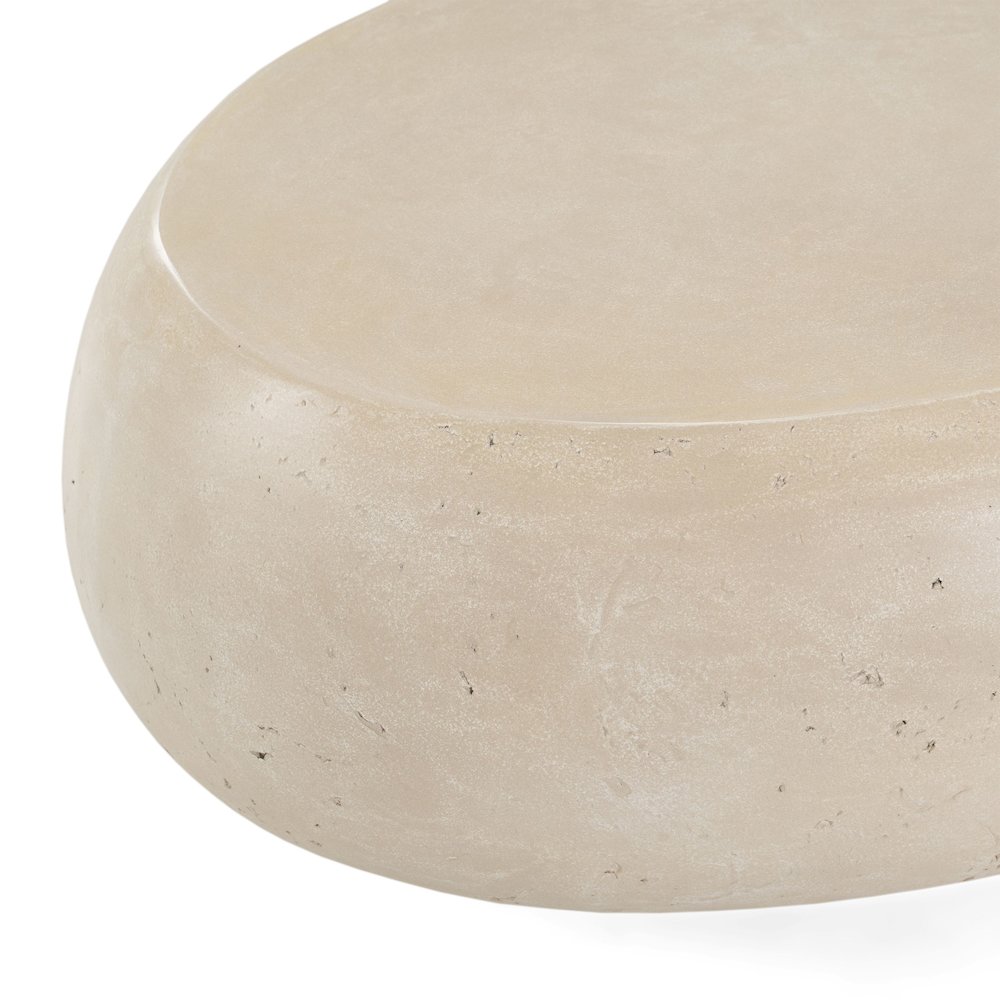 Denny - Modern Beige Fiberform Large Oval Coffee Table. Picture 5