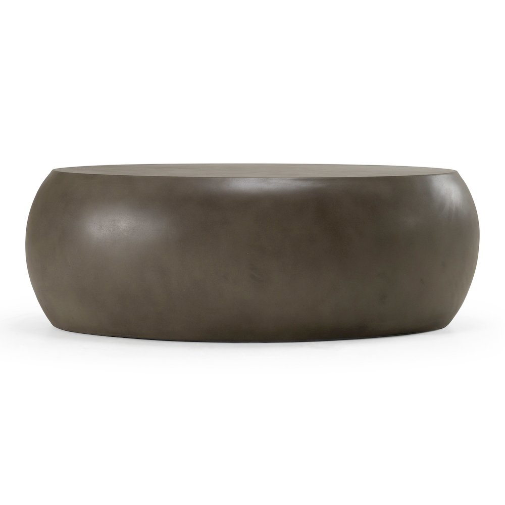 Denny - Modern Grey Concrete Oval Coffee Table. Picture 1