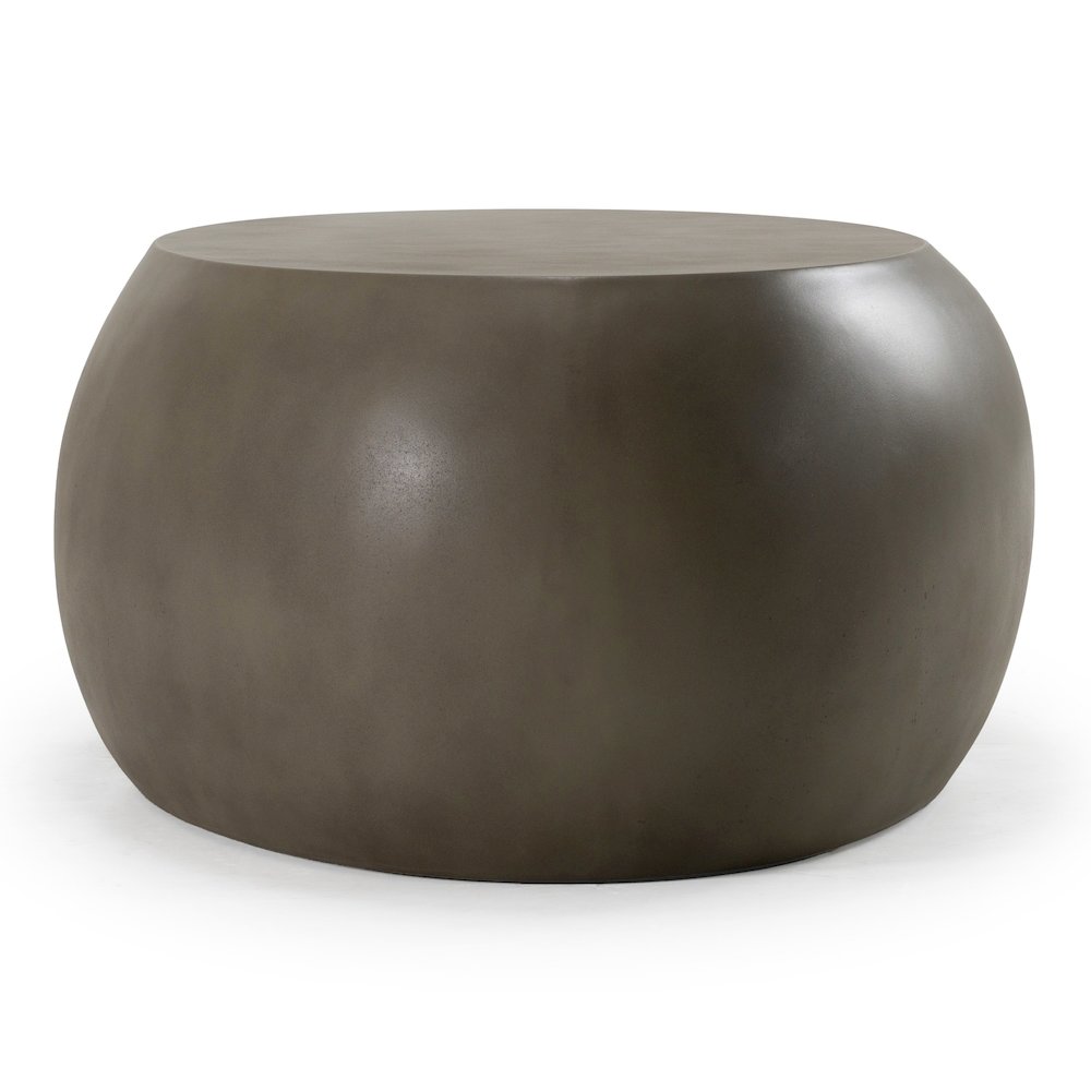 Denny - Modern Grey Concrete Oval Coffee Table. Picture 2