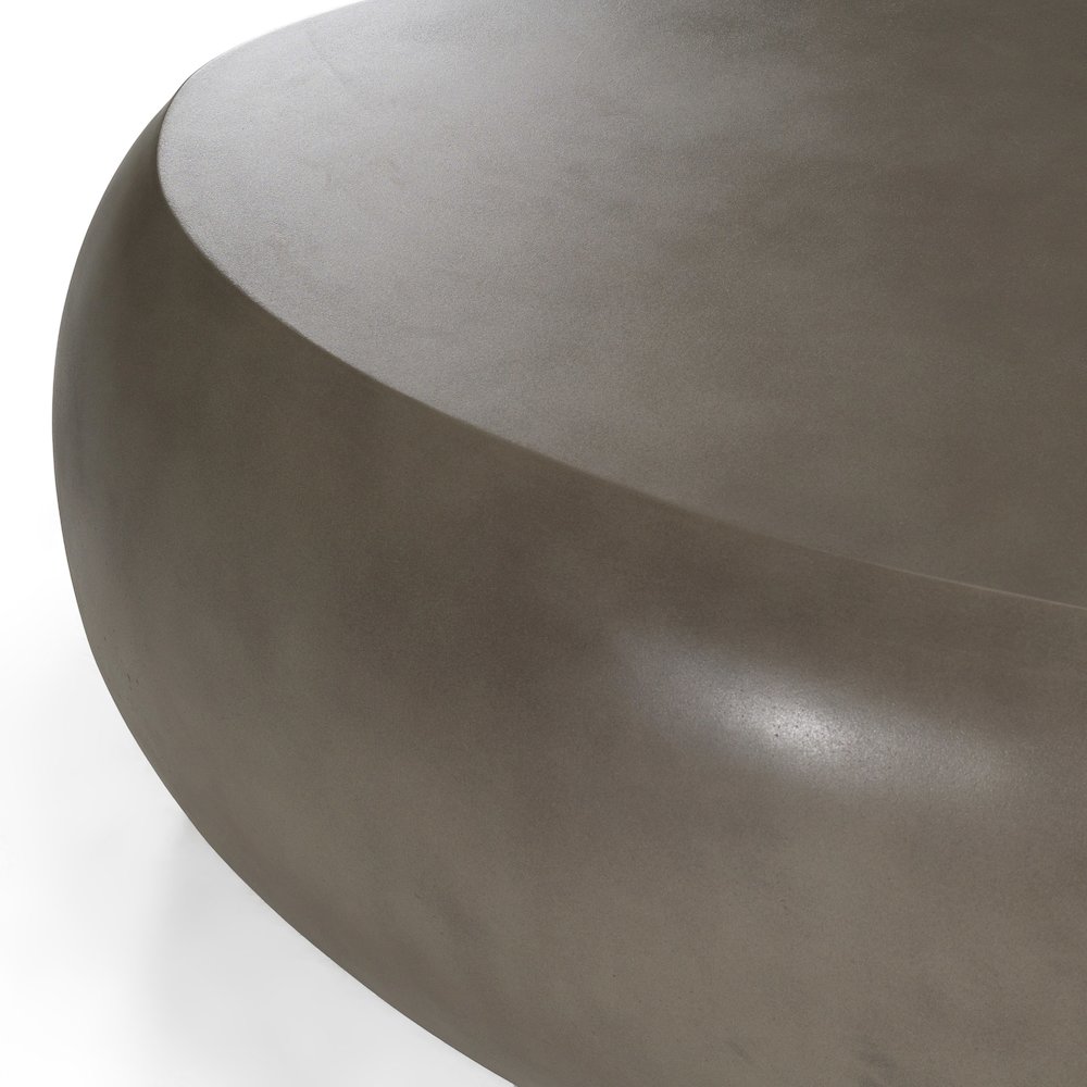 Denny - Modern Grey Concrete Oval Coffee Table. Picture 3