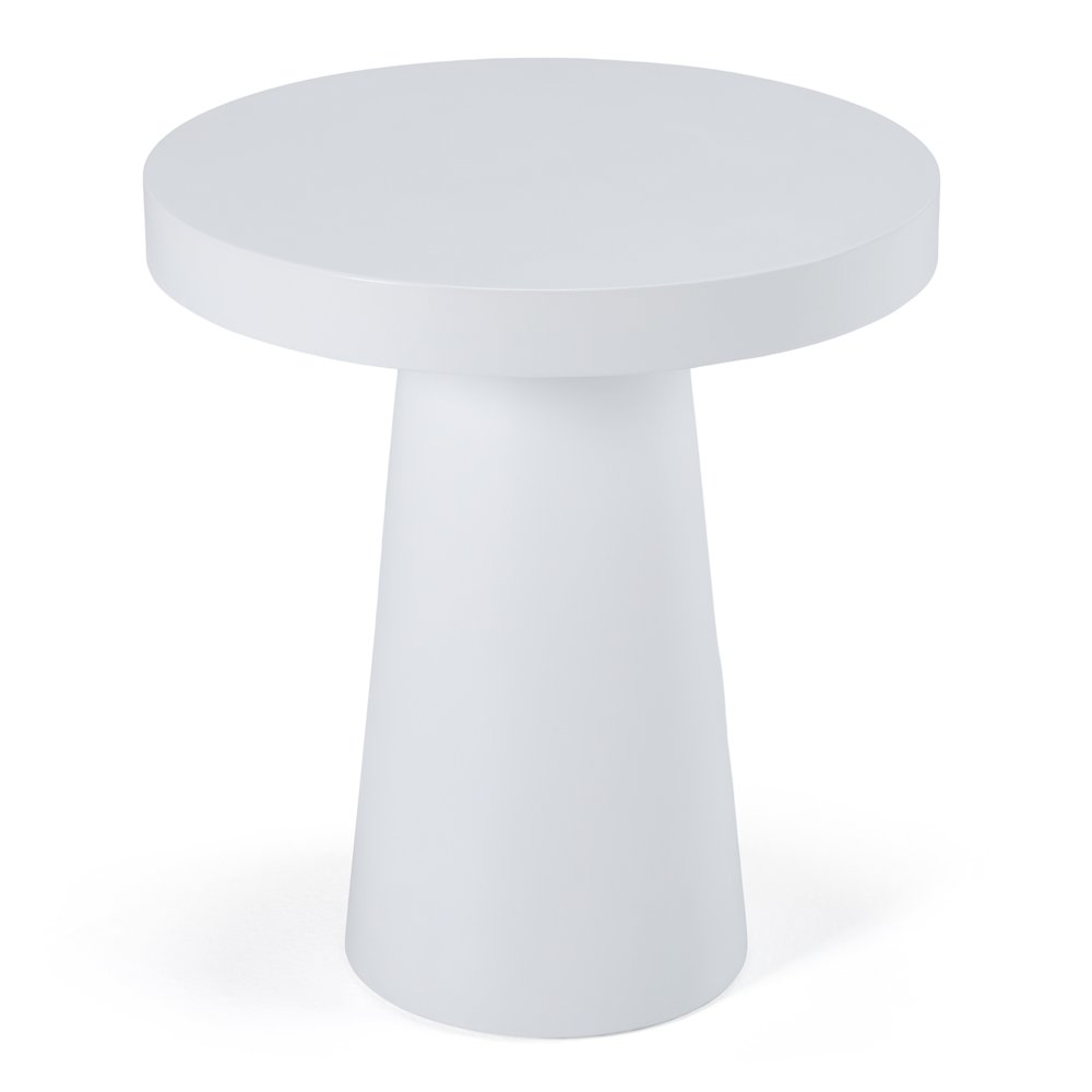 Modrest Desoto - Modern White Concrete Round End Table. Picture 4