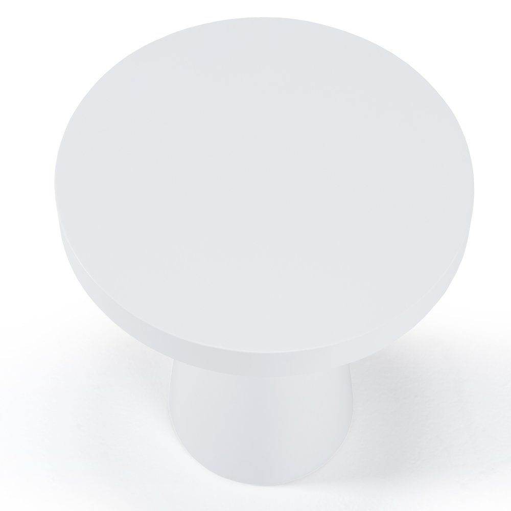 Modrest Desoto - Modern White Concrete Round End Table. Picture 5