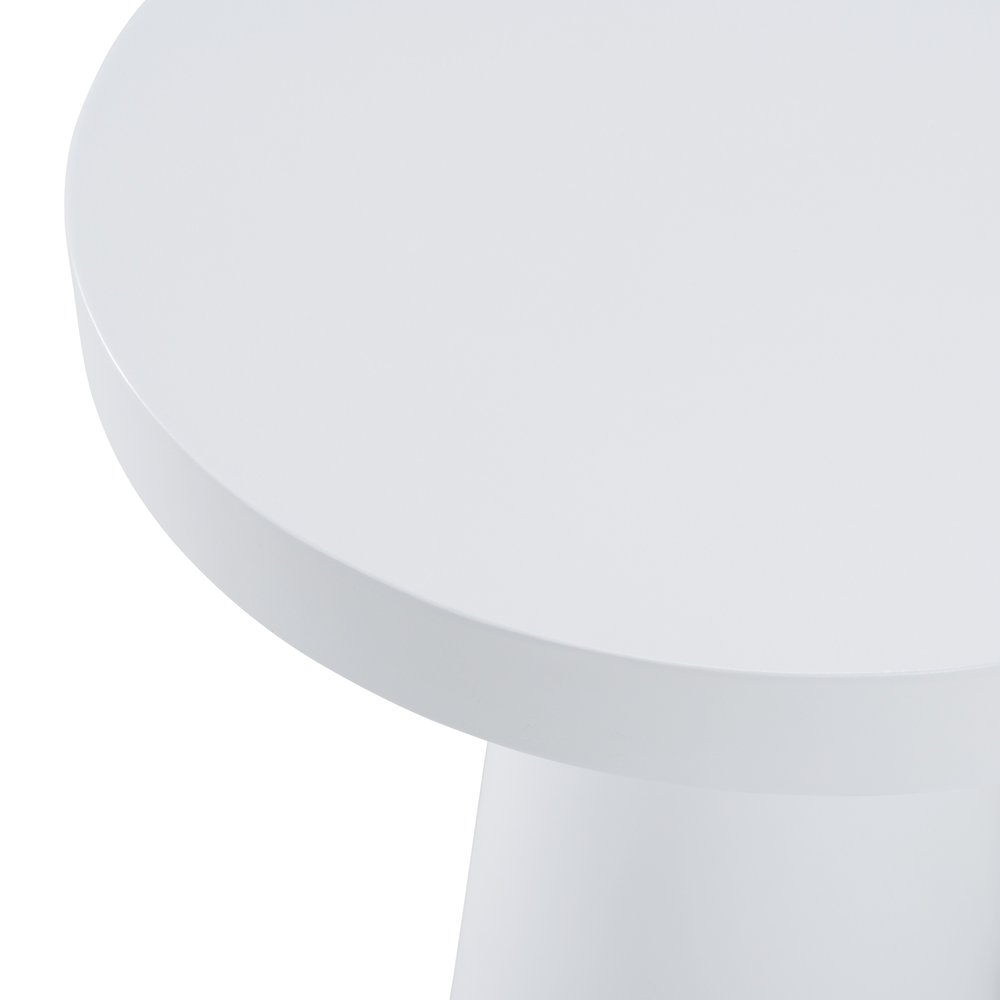 Modrest Desoto - Modern White Concrete Round End Table. Picture 6
