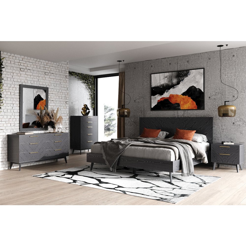 Modrest Diana - Modern Grey Ash Mirror. Picture 3