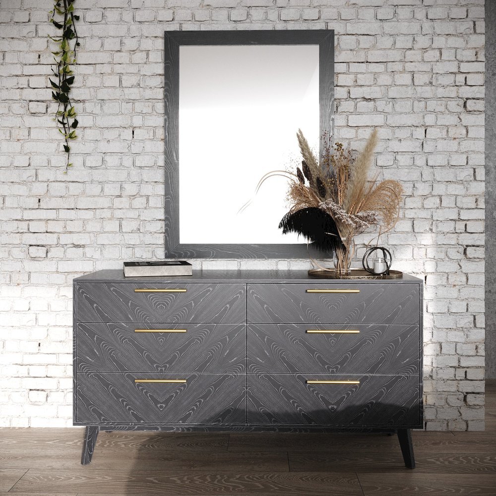 Modrest Diana - Modern Grey Ash Mirror. Picture 2