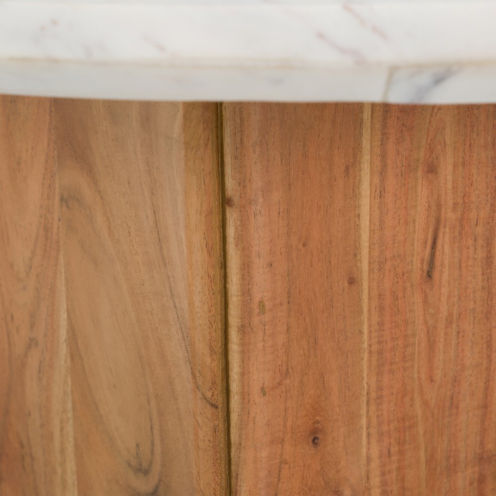 Dillinger - Modern White Marble Mango Wood Coffee Table. Picture 4