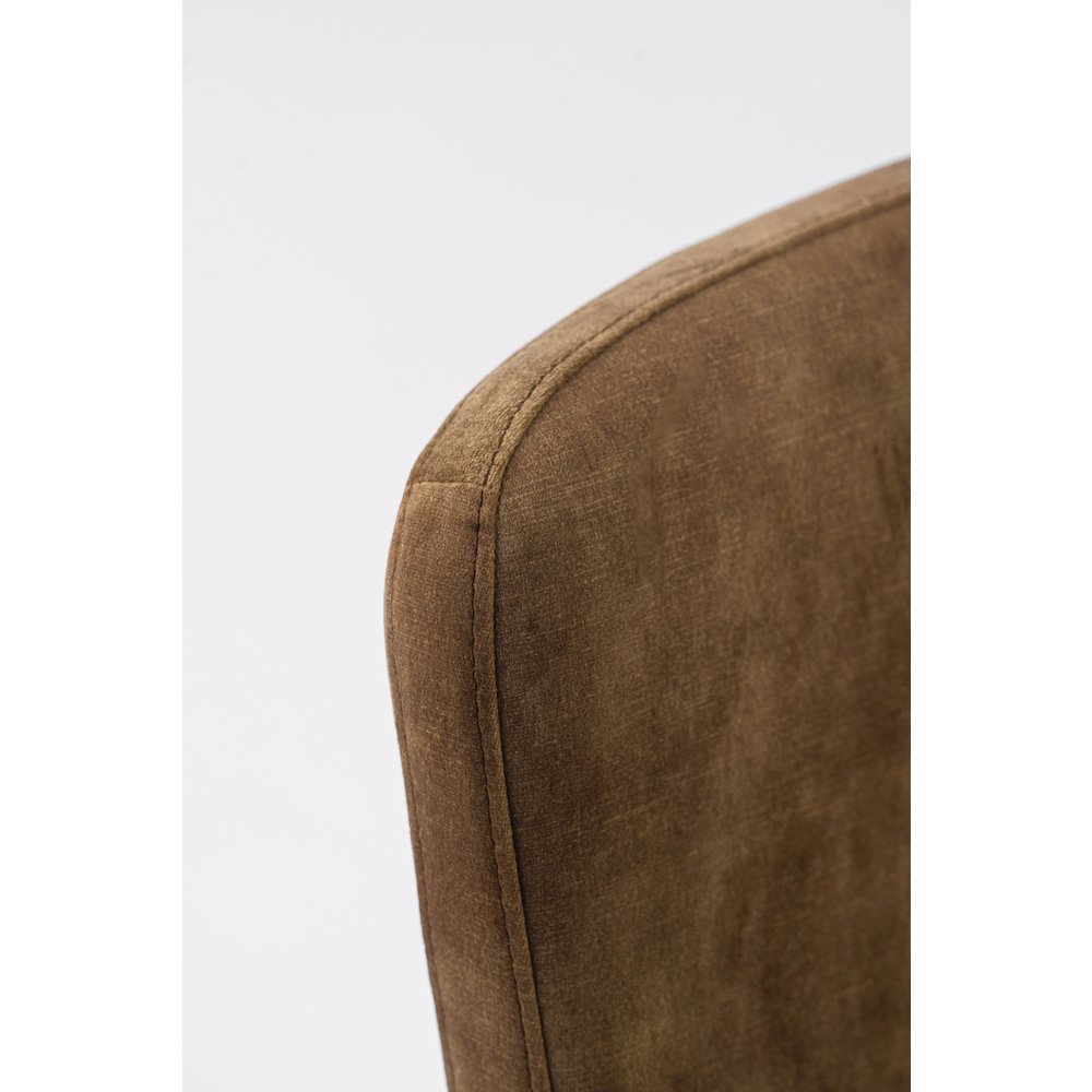 Modrest Ditka - Modern Camel Velvet Dining Chair (Set of 2). Picture 2