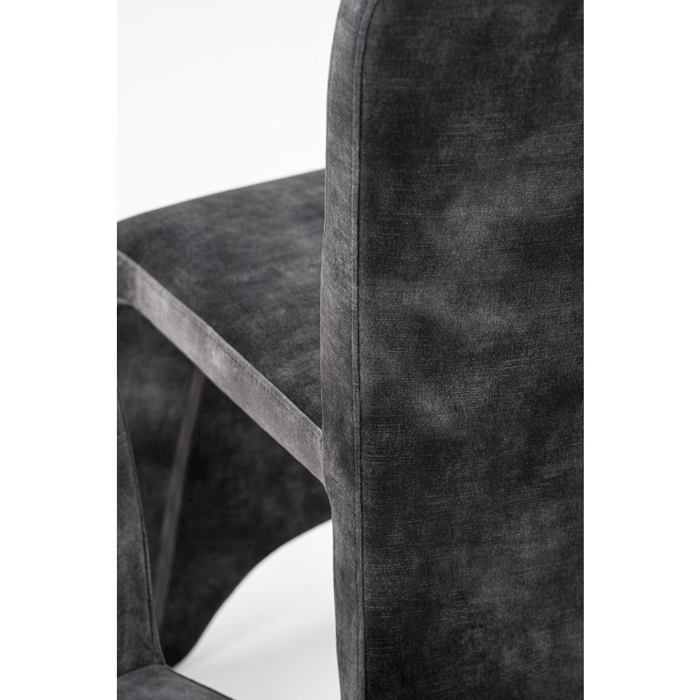 Modrest Ditka - Modern Grey Velvet Dining Chair (Set of 2). Picture 2