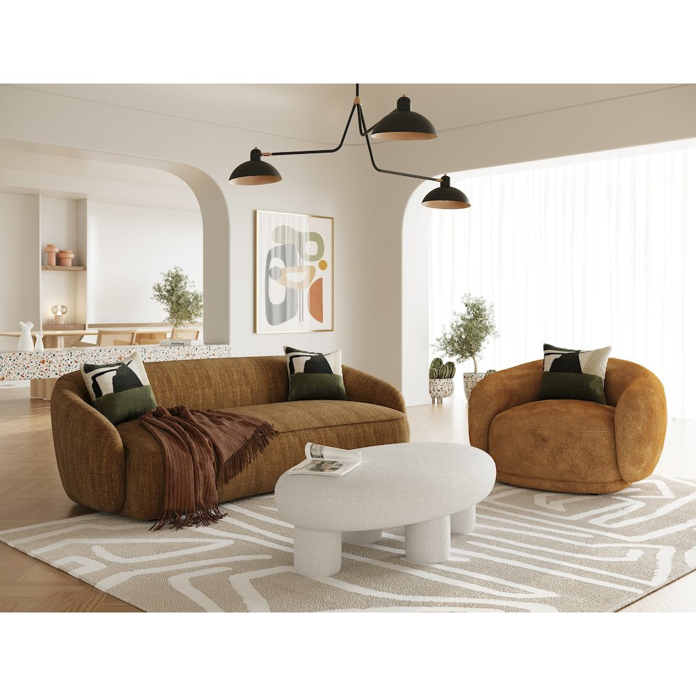 Divani Casa Norris - Modern Mustard Fabric Sofa. Picture 7