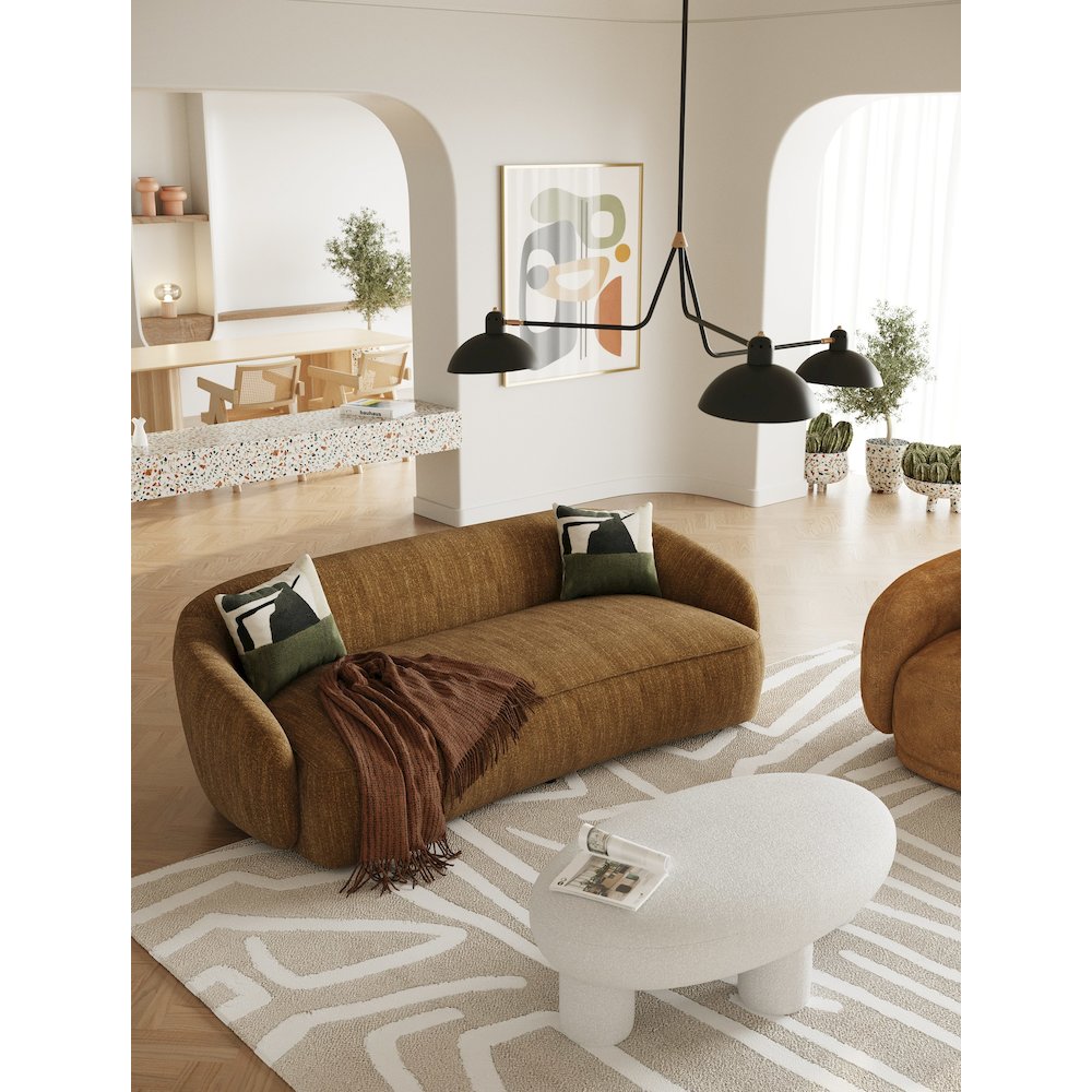 Divani Casa Norris - Modern Mustard Fabric Sofa. Picture 8