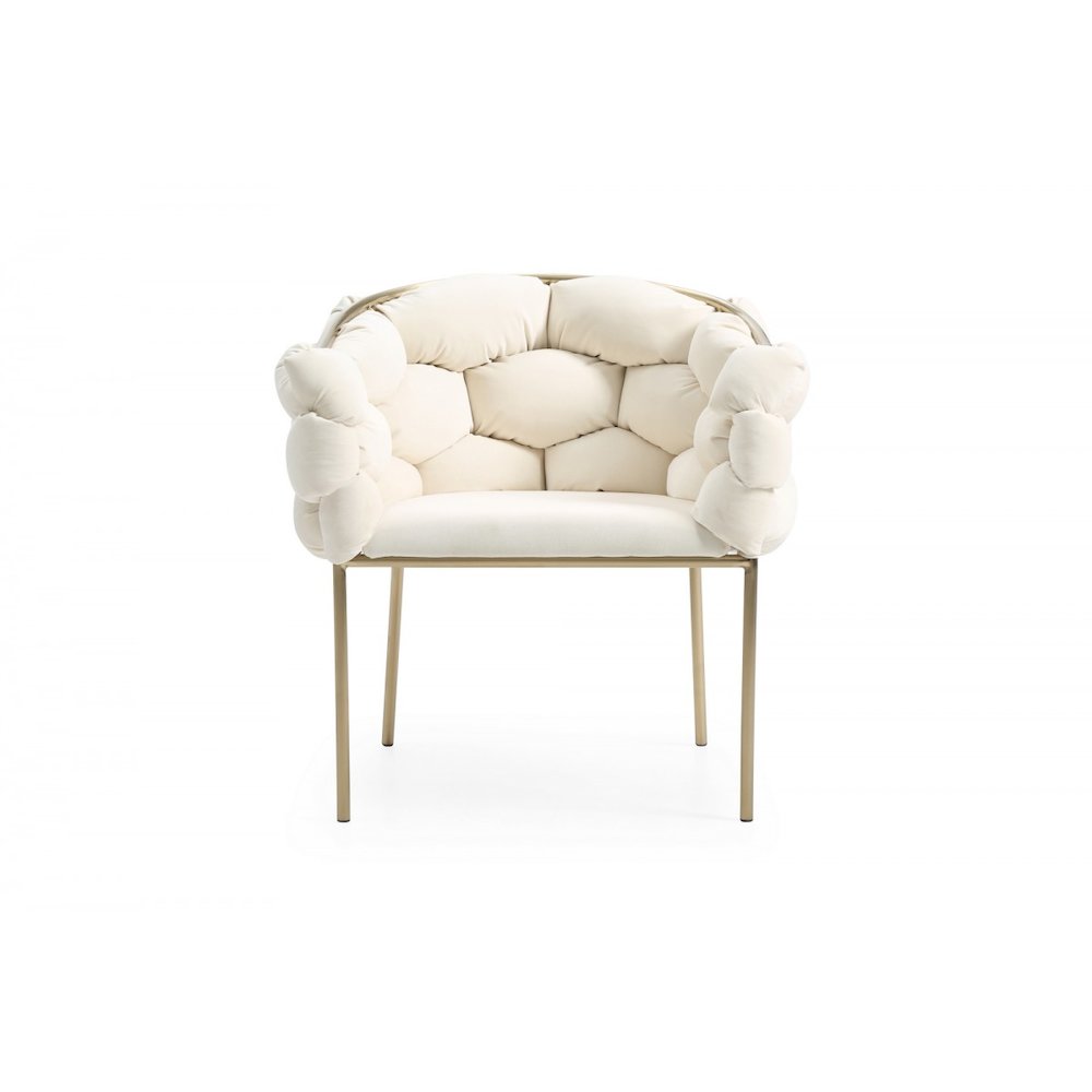Modrest Debra Modern Off-White Fabric Dining Chair. Picture 2