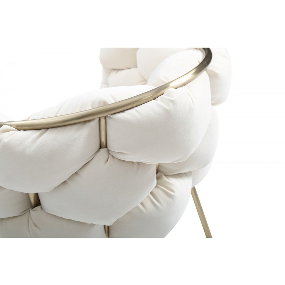 Modrest Debra Modern Off-White Fabric Dining Chair. Picture 6