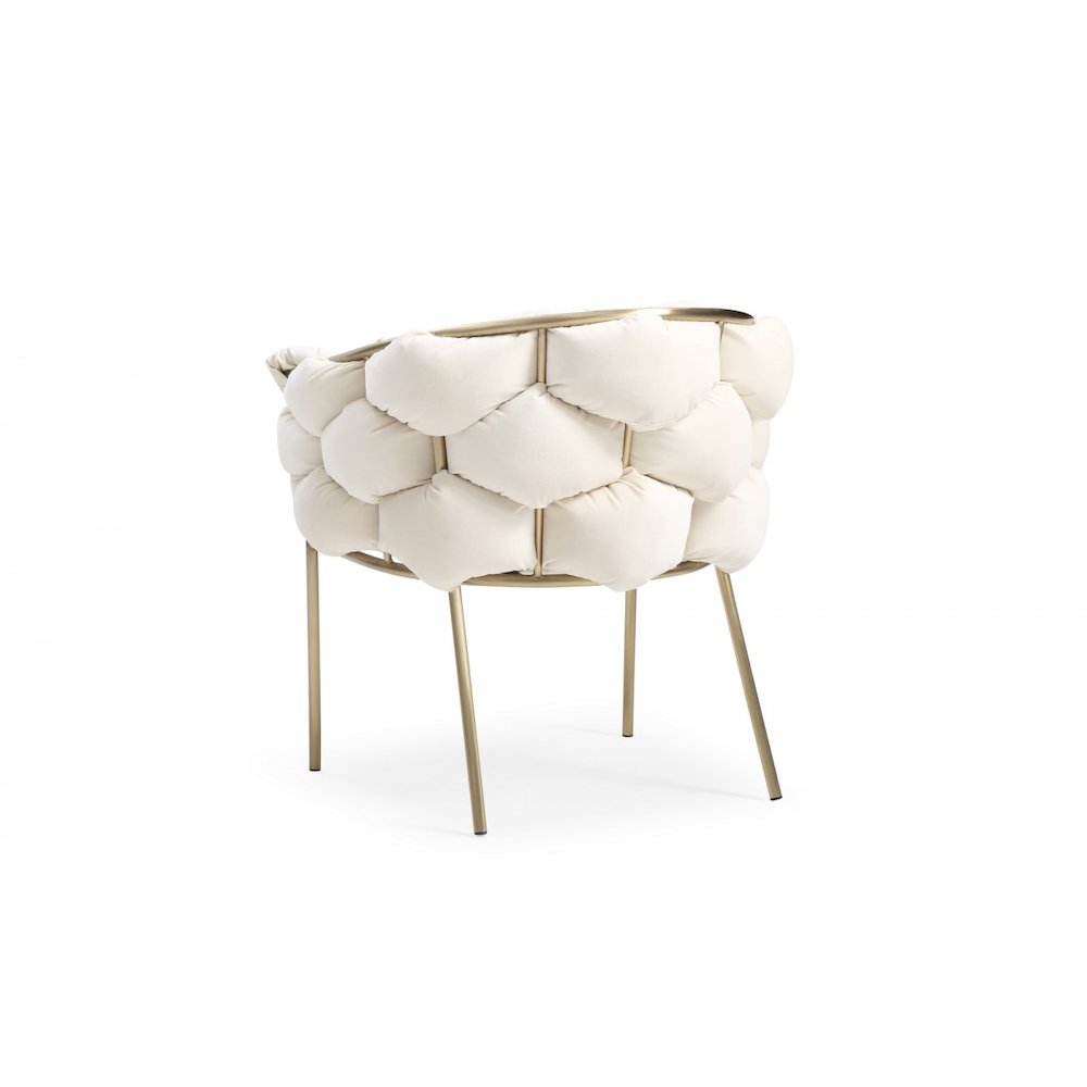 Modrest Debra Modern Off-White Fabric Dining Chair. Picture 3