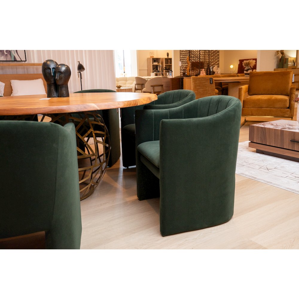 Modrest Danube - Modern Jade Green Fabric Dining Chair. Picture 7