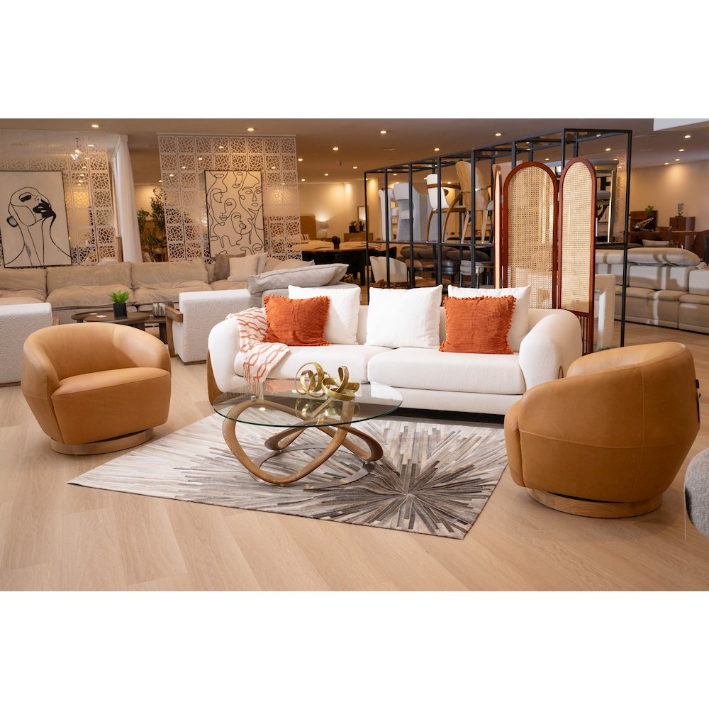 Modrest Michele - Modern Glass + Walnut Coffee Table. Picture 6