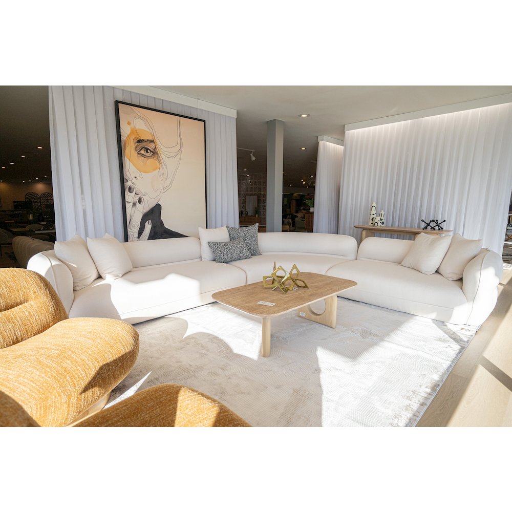 Nova Domus Osaka - Modern Faux Marble + Natural Ash Coffee Table. Picture 3