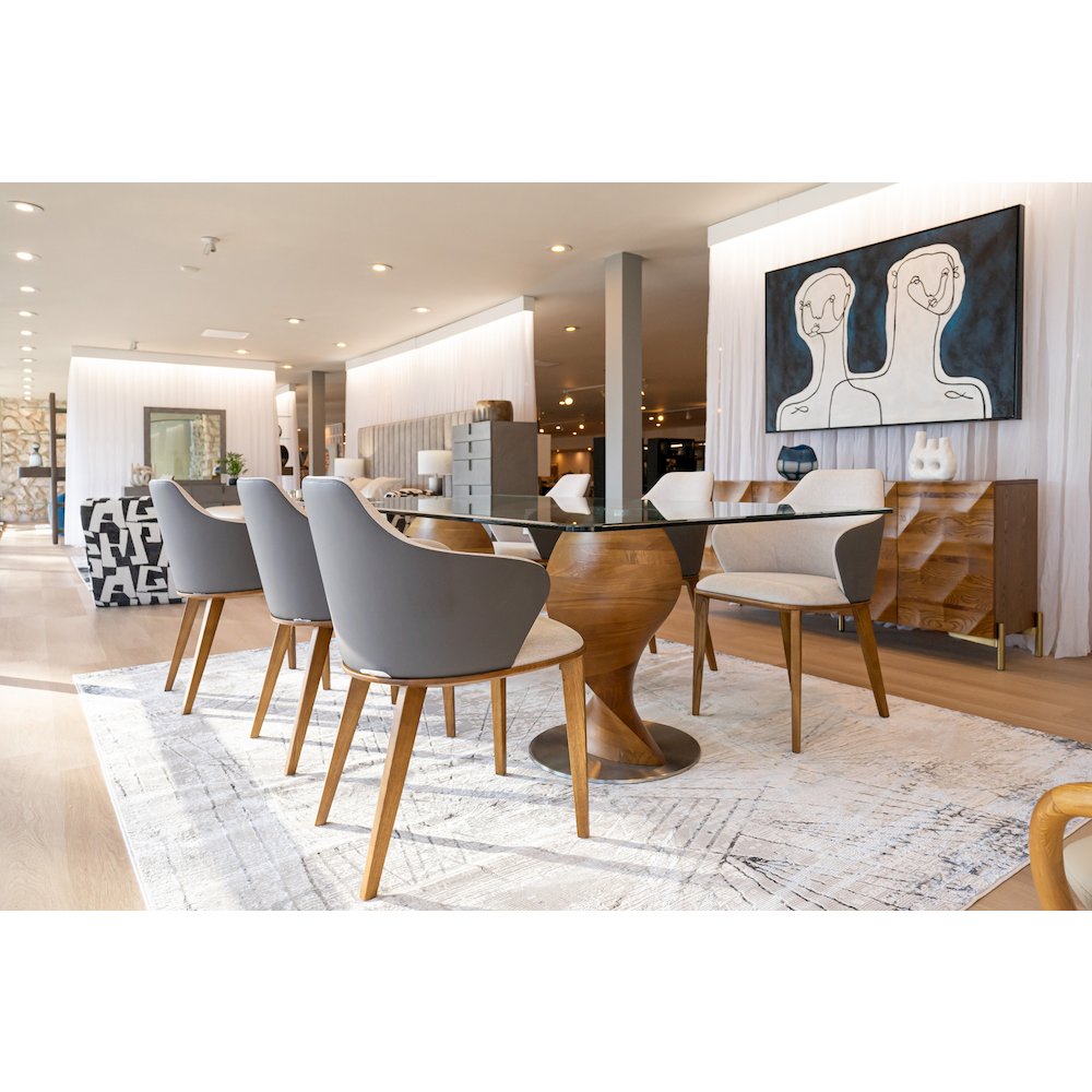 Modrest Megan Modern Beige & Grey Dining Chair. Picture 9