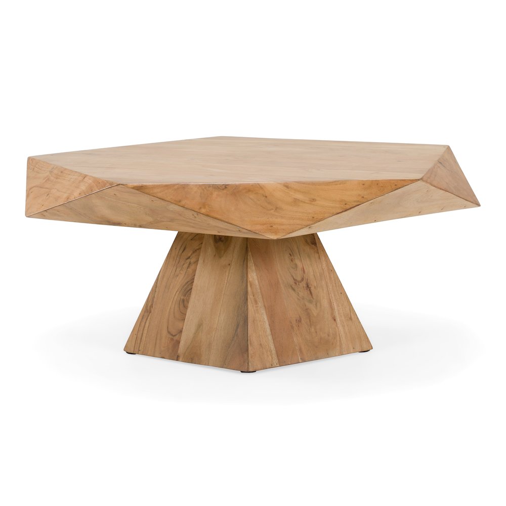 Duffy - Modern Acacia Pentagon Coffee Table. Picture 1