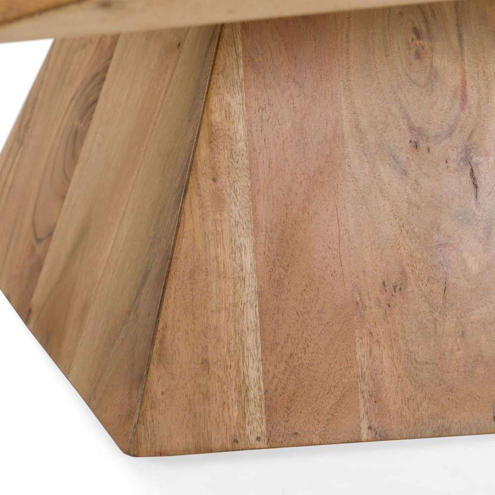 Duffy - Modern Acacia Pentagon Coffee Table. Picture 3