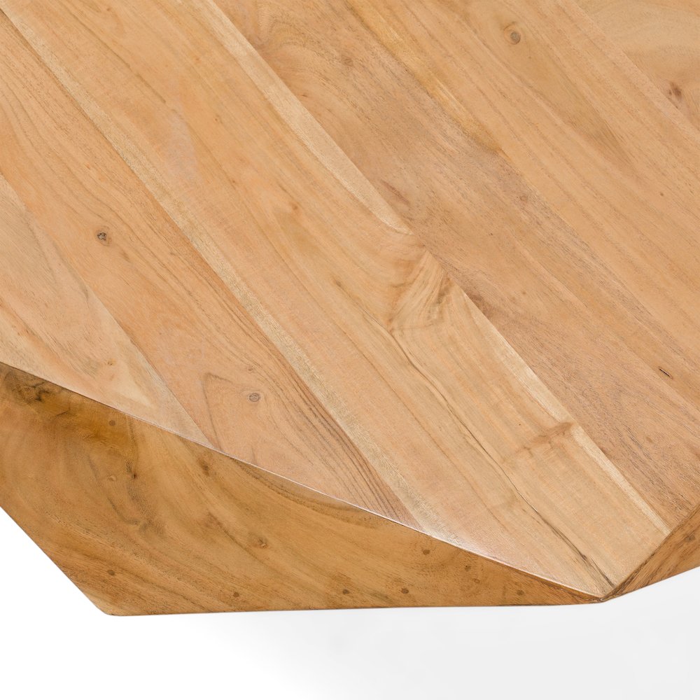 Duffy - Modern Acacia Pentagon Coffee Table. Picture 4