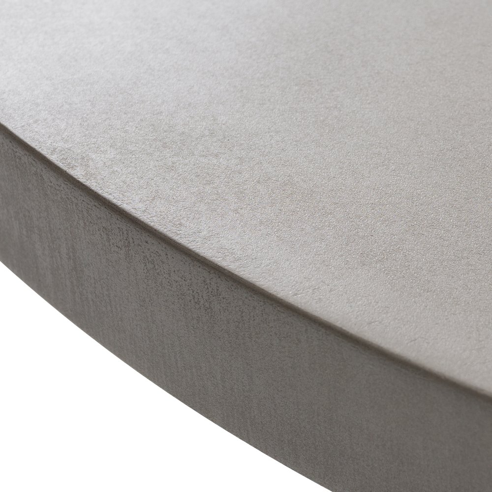 Modrest Duncan - Modern Faux Concrete + Walnut Round Dining Table. Picture 4