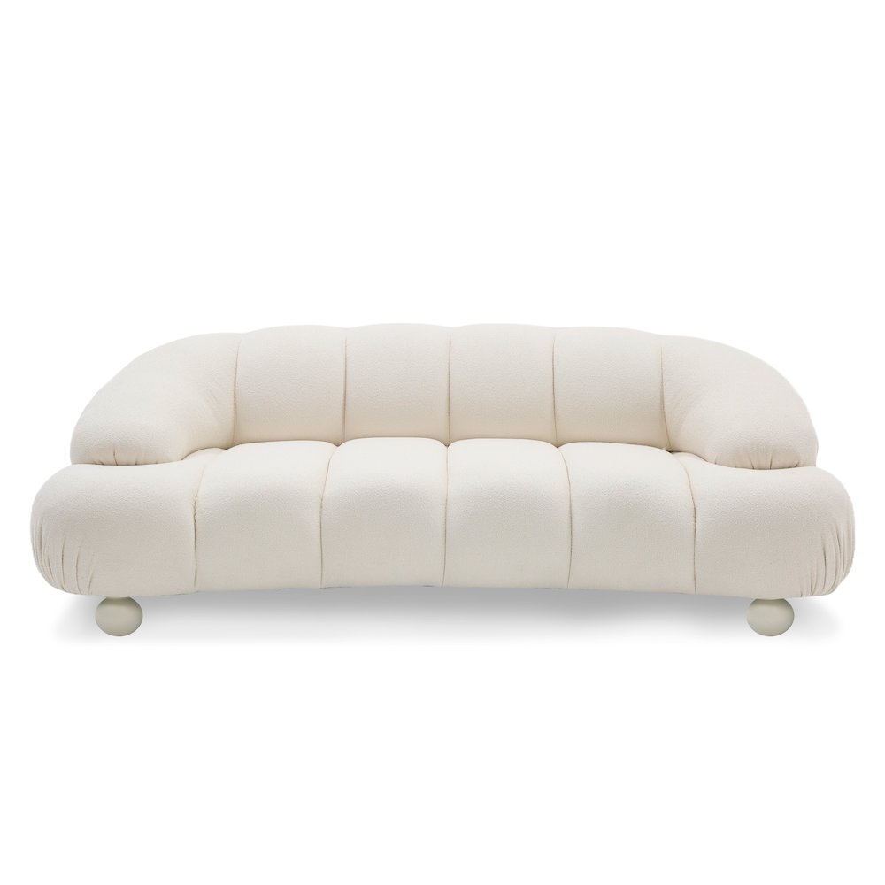 Divani Casa Duran - Contemporary White Fabric Loveseat Sofa. Picture 3