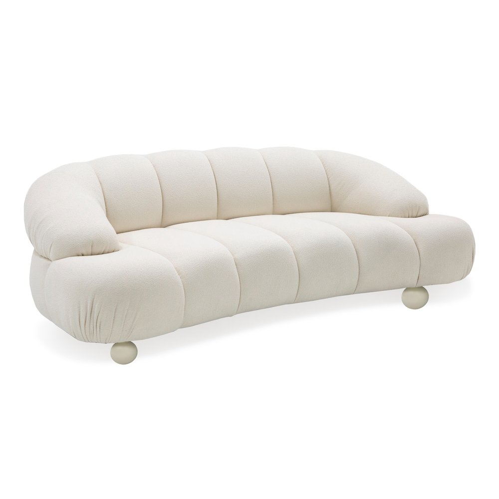 Divani Casa Duran - Contemporary White Fabric Loveseat Sofa. Picture 1