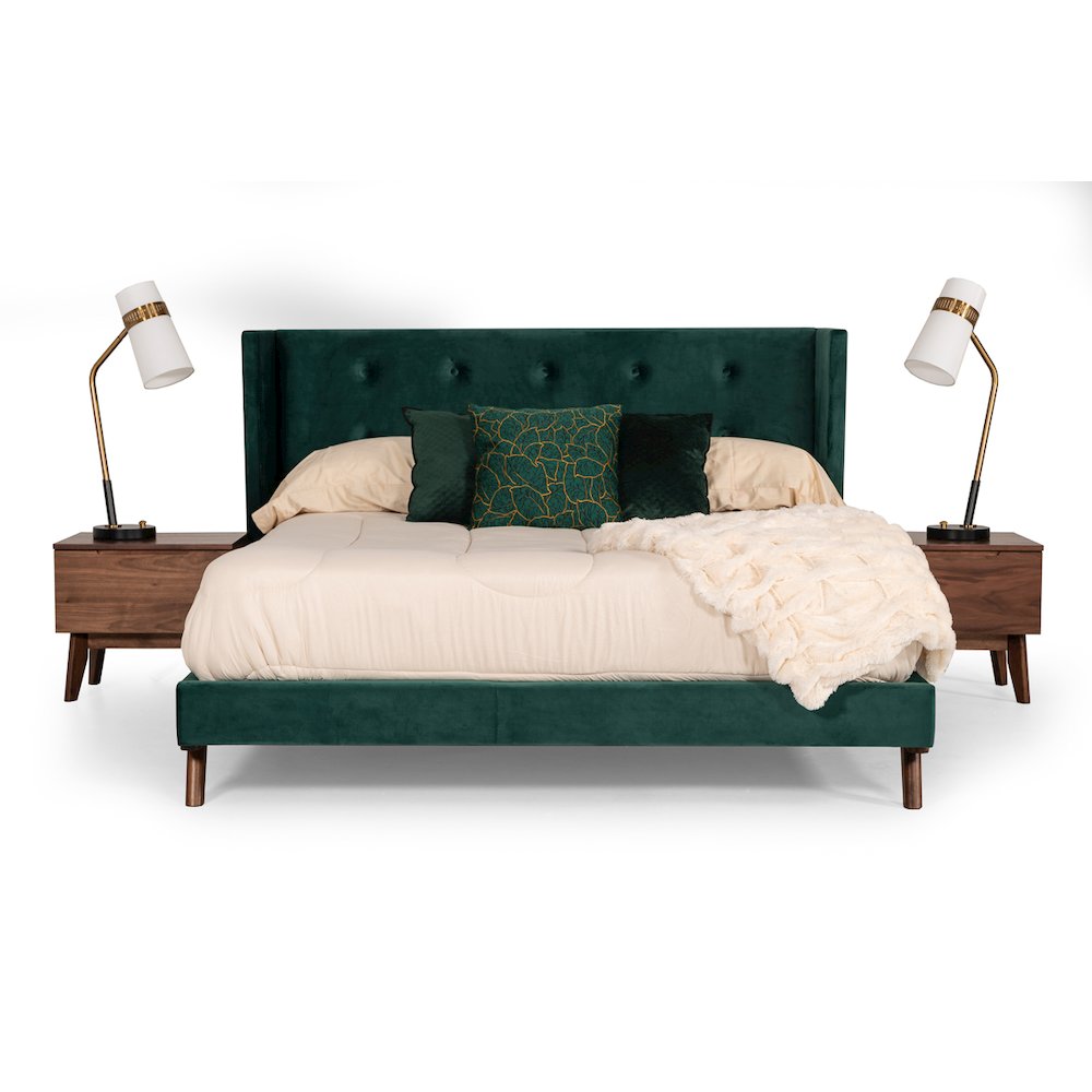 Nova Domus Durango - Queen Modern Green and Walnut Bed. Picture 3