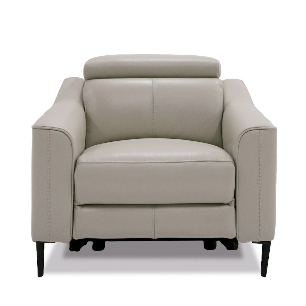 Divani Casa Eden - Modern Grey Leather Armchair. Picture 1