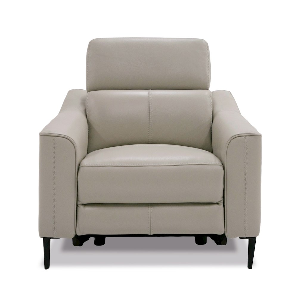 Divani Casa Eden - Modern Grey Leather Armchair. Picture 3