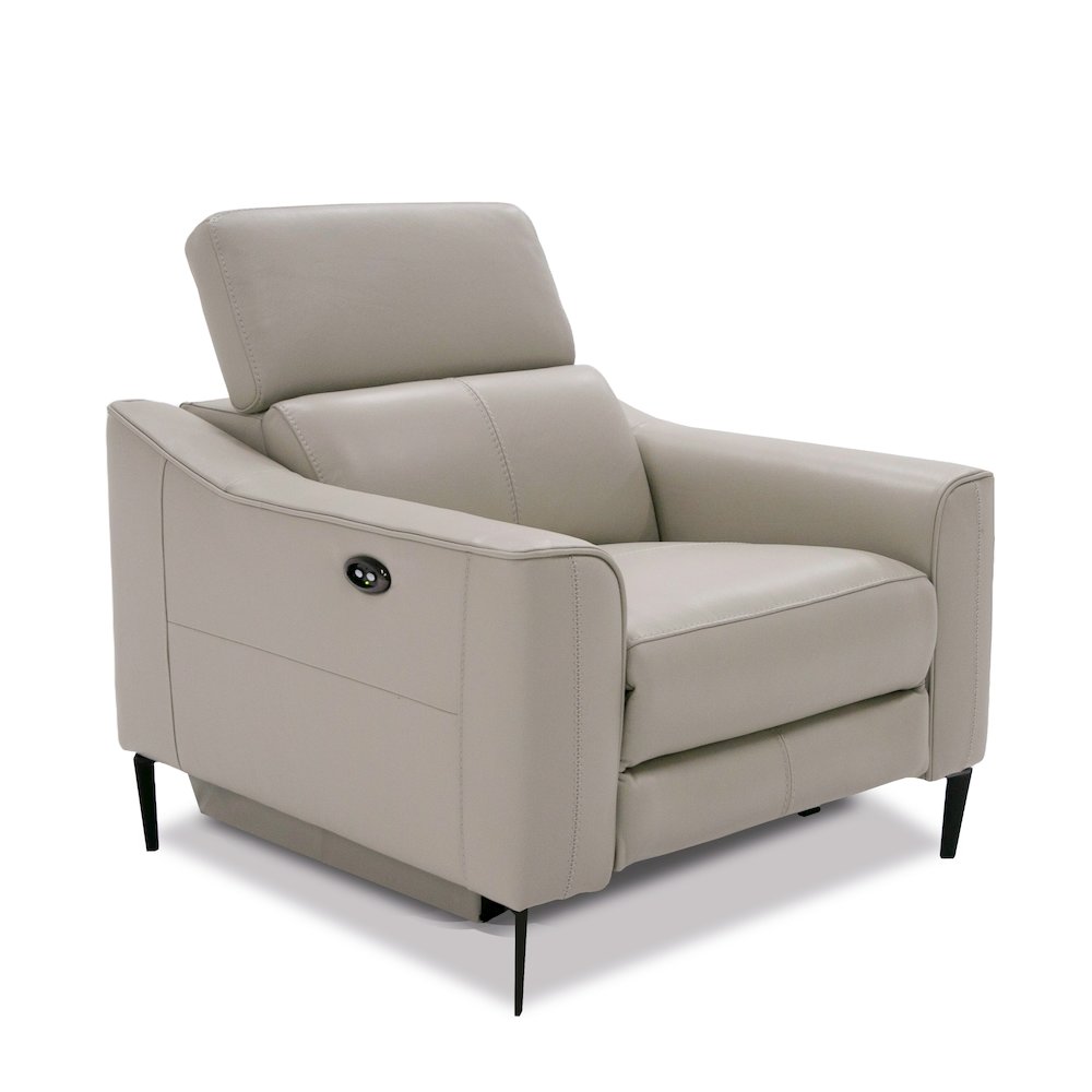 Divani Casa Eden - Modern Grey Leather Armchair. Picture 2
