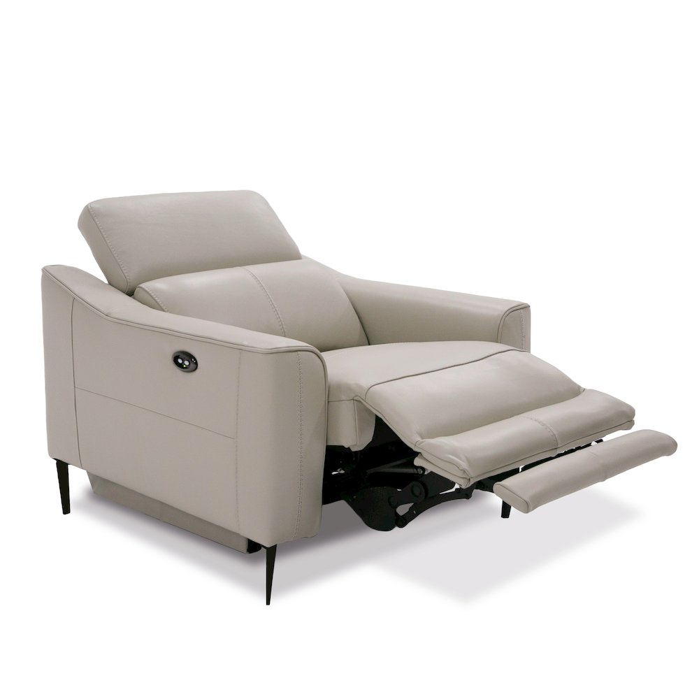 Divani Casa Eden - Modern Grey Leather Armchair. Picture 4