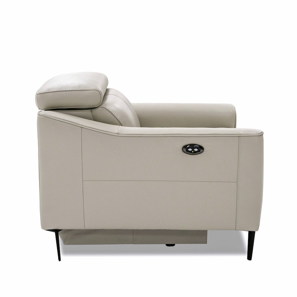 Divani Casa Eden - Modern Grey Leather Armchair. Picture 5