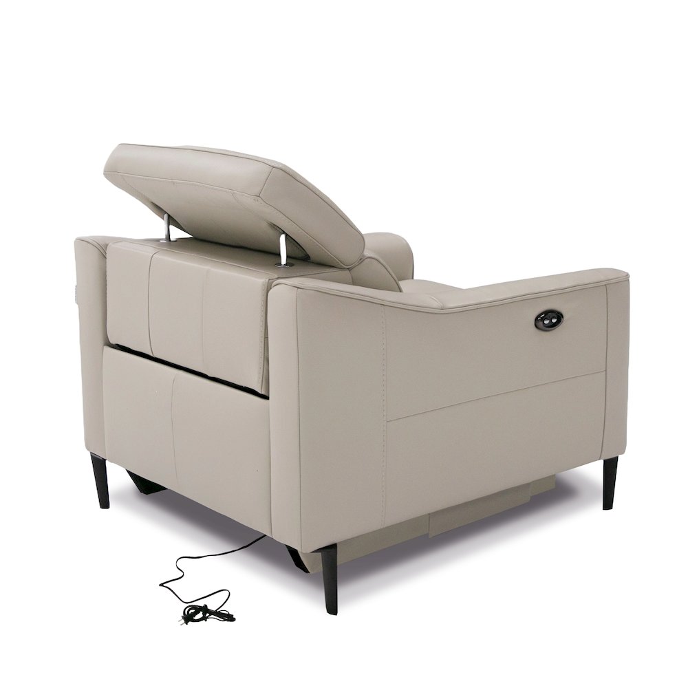 Divani Casa Eden - Modern Grey Leather Armchair. Picture 6