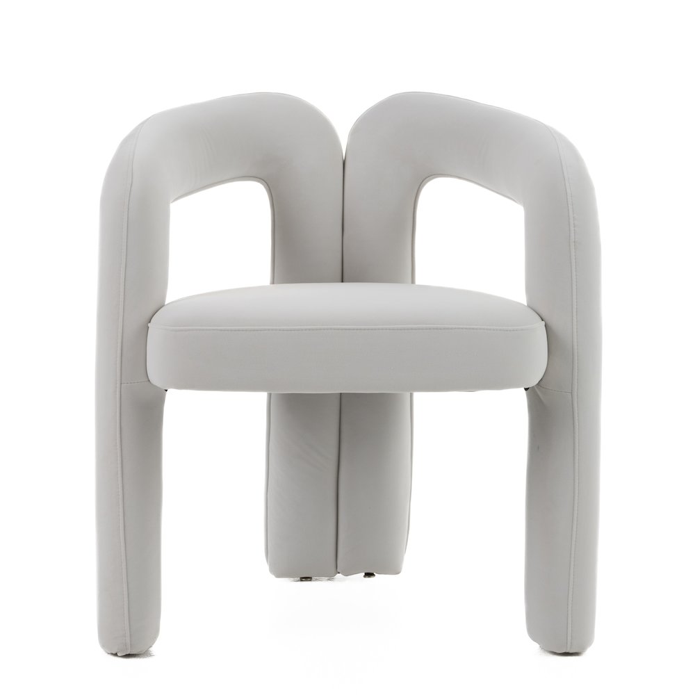 Ellen - Glam White Velvet Dining Chair. Picture 5