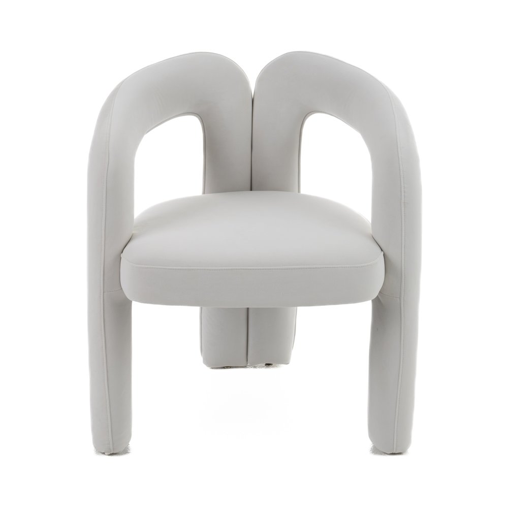 Ellen - Glam White Velvet Dining Chair. Picture 6