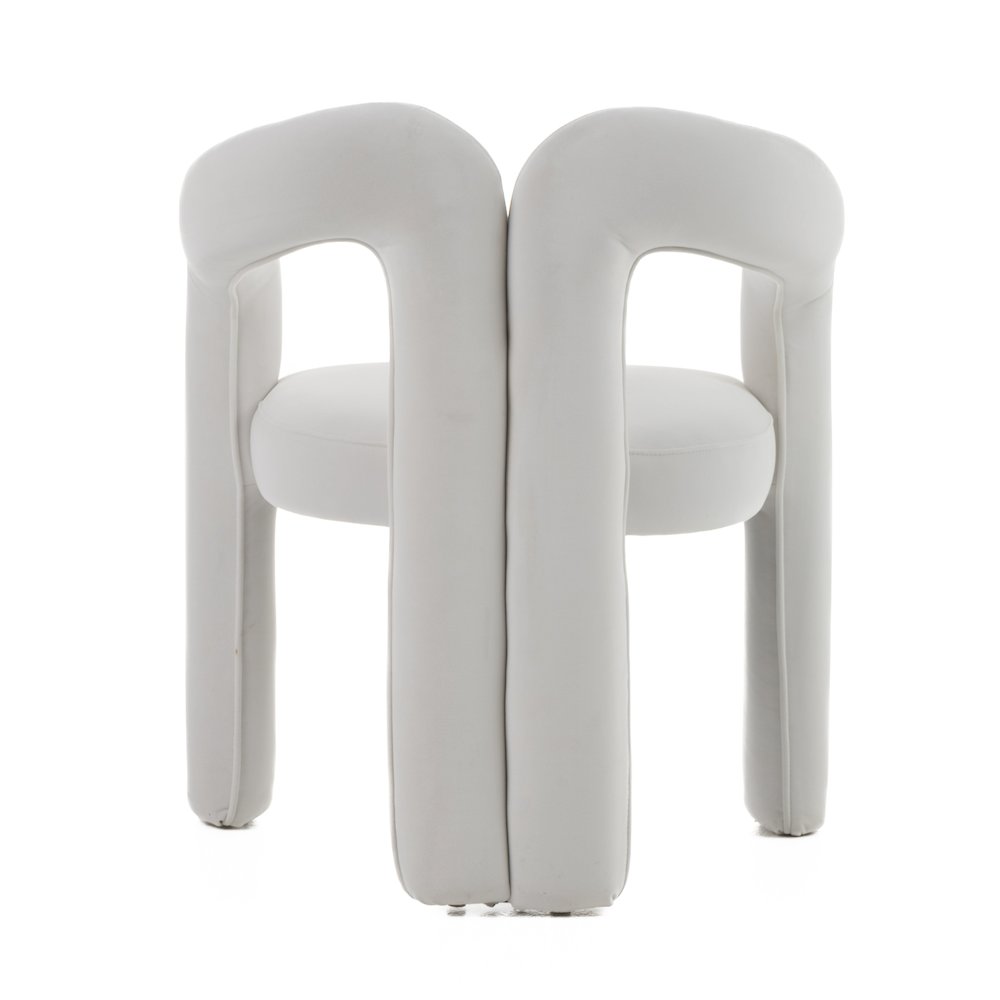 Ellen - Glam White Velvet Dining Chair. Picture 7