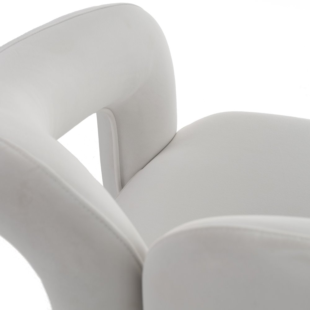 Ellen - Glam White Velvet Dining Chair. Picture 8