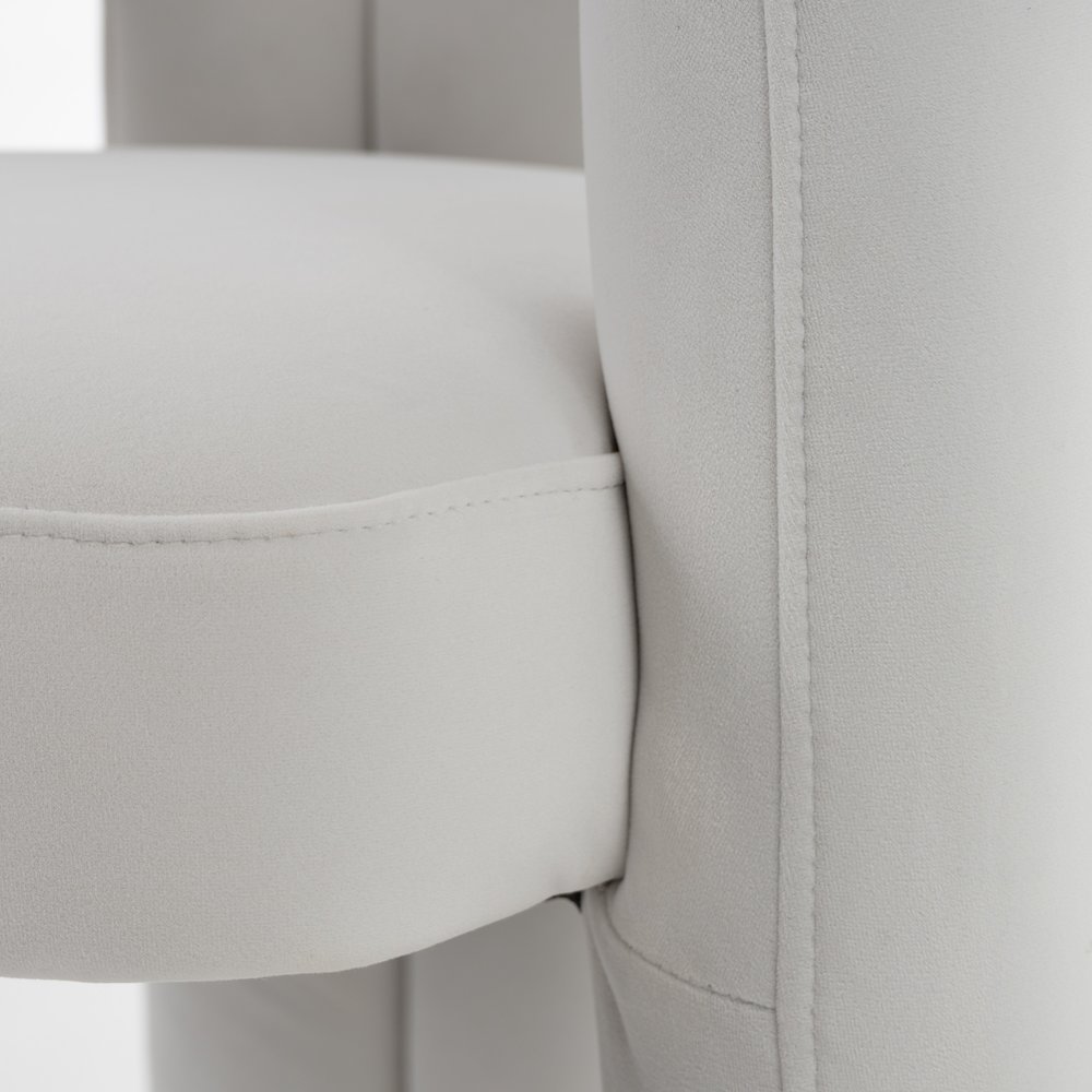 Ellen - Glam White Velvet Dining Chair. Picture 9
