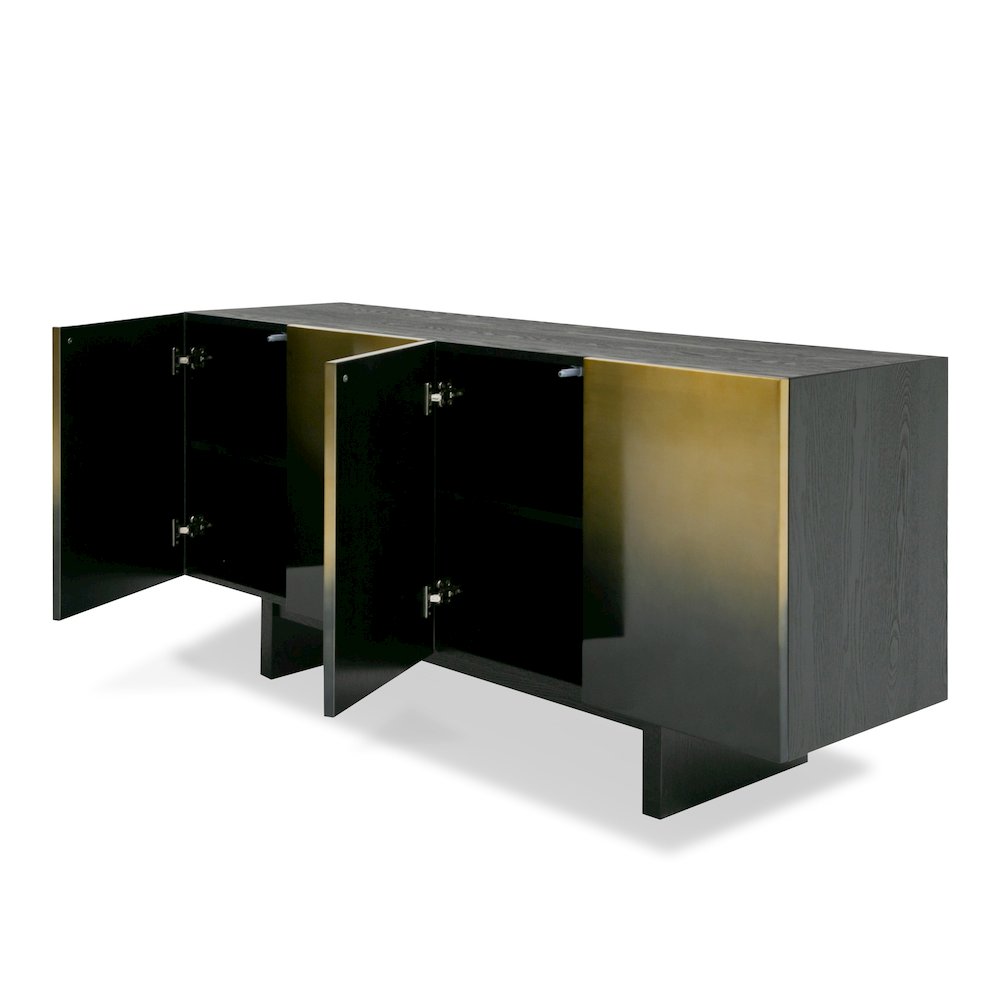 Modrest Elmira - Glam Black Ash + Gradient Stainless Steel Buffet. Picture 4