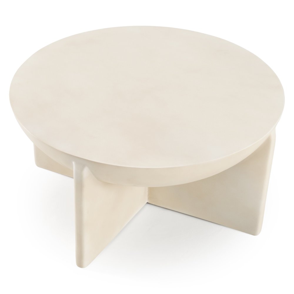 Elsa - Modern Oyster Concrete Round Coffee Table. Picture 3