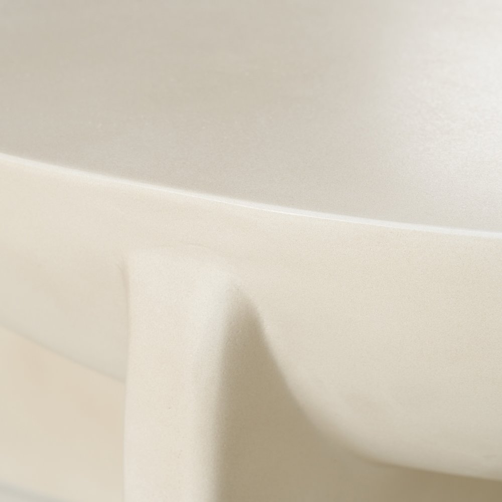 Elsa - Modern Oyster Concrete Round Coffee Table. Picture 4