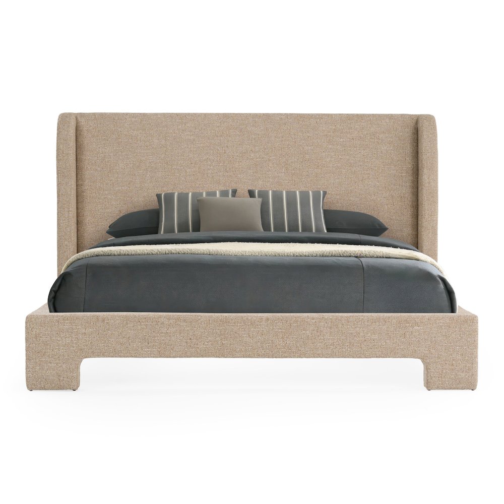 Emilio - Modern Beige Fabric Eastern King Bed. Picture 1