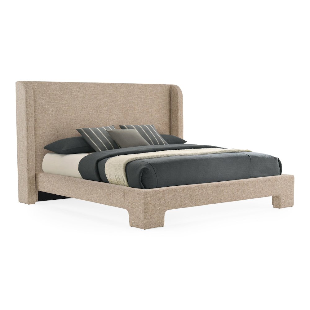 Emilio - Modern Beige Fabric Eastern King Bed. Picture 4
