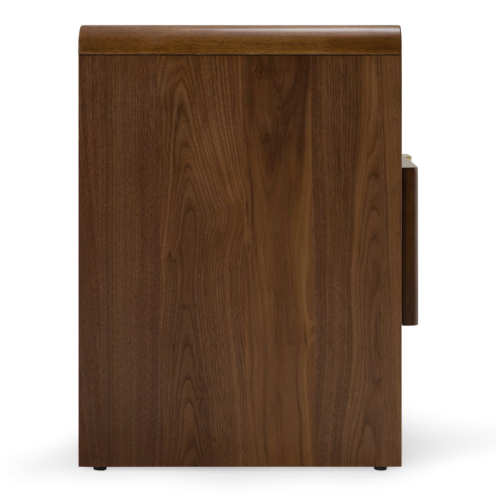 Emilio - Modern Natural Burlap Walnut Nightstand. Picture 7