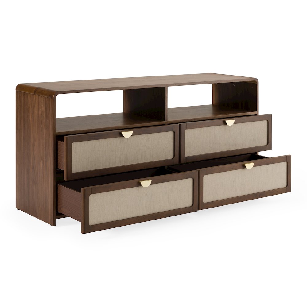 Emilio - Modern Natural Burlap Walnut Dresser. Picture 6