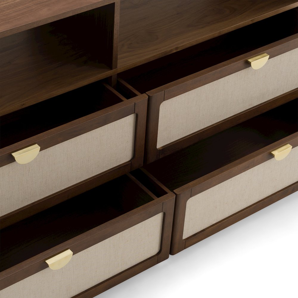 Emilio - Modern Natural Burlap Walnut Dresser. Picture 9