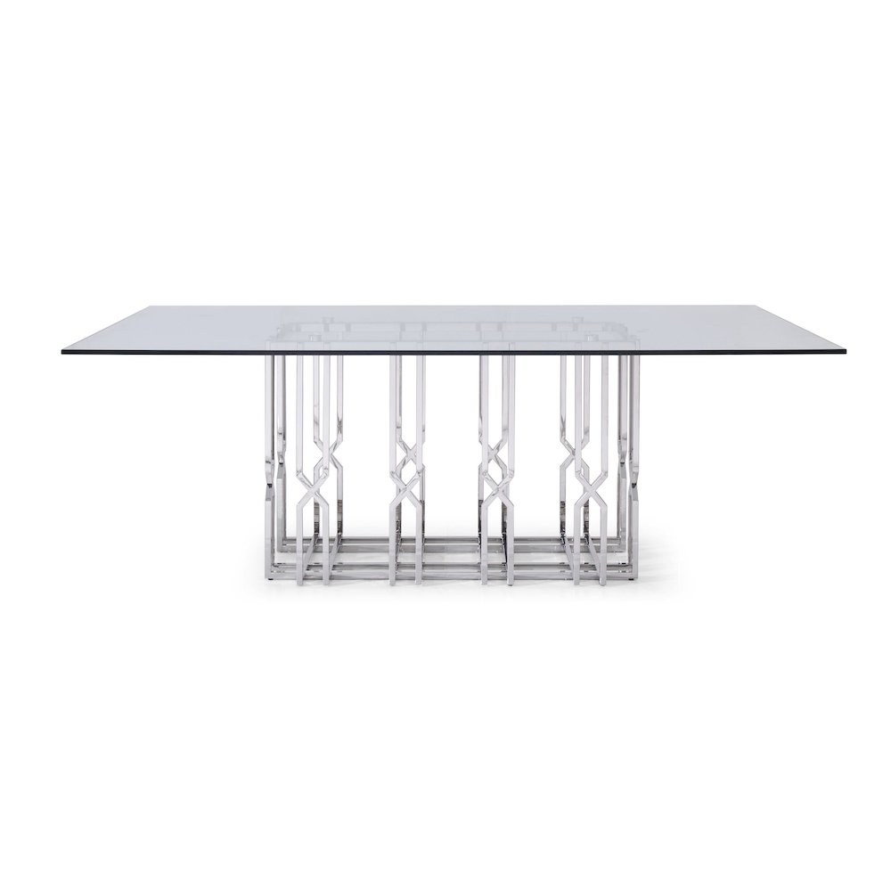 Modrest Ericson - Modern Glass & Stainless Steel Dining Table. Picture 1