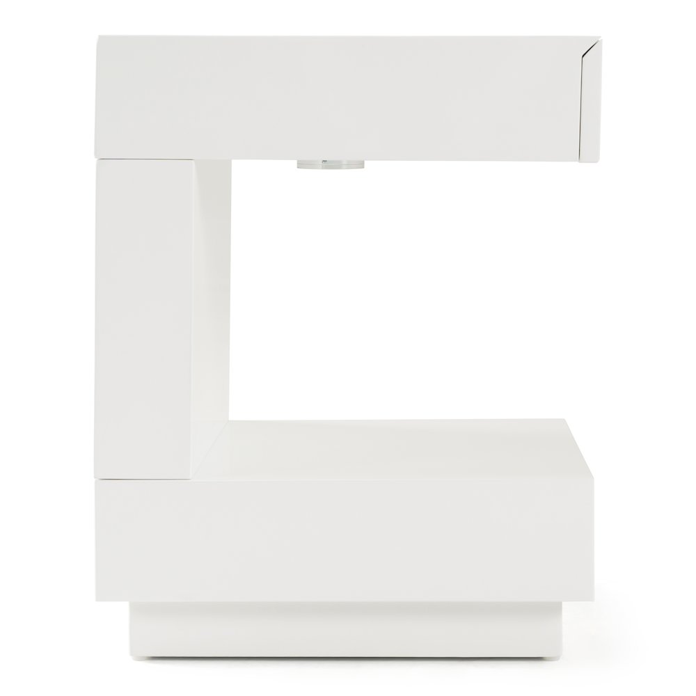 Esso Modern White Glossy Tall Nightstand. Picture 5